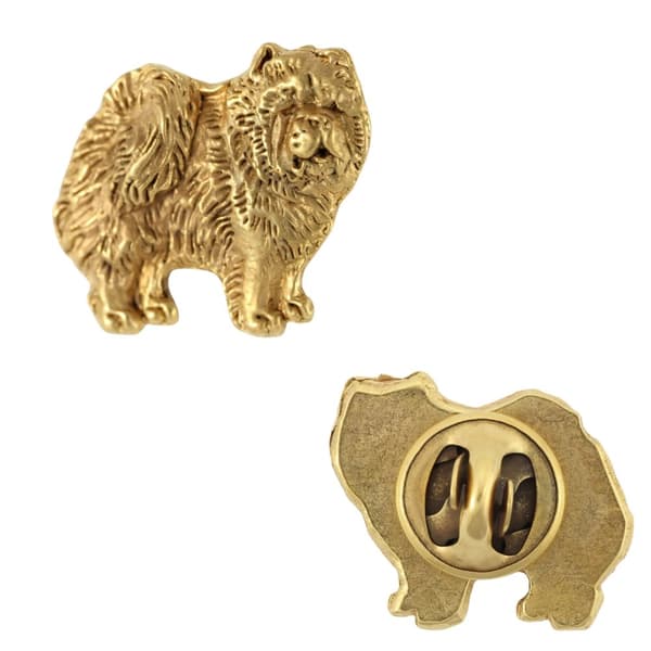 Chow Chow - kullattu pinnerintaneula, elegantti koristelu koiralla, Art-Dogin ainutlaatuinen pinssi