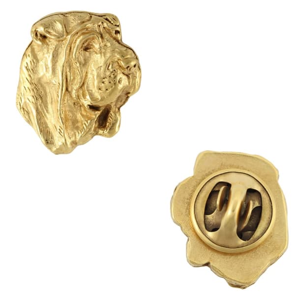 Shar Pei II - guldbelagt nålebroche, elegant dekoration med en hund, unik Art-Dog-nål