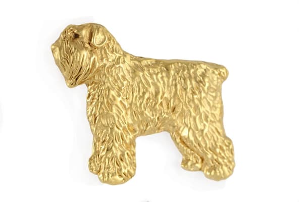Bouvier des Flandres - kullattu pinnerintaneula, elegantti koristelu koiralla, ainutlaatuinen Art-Dogin pinssi