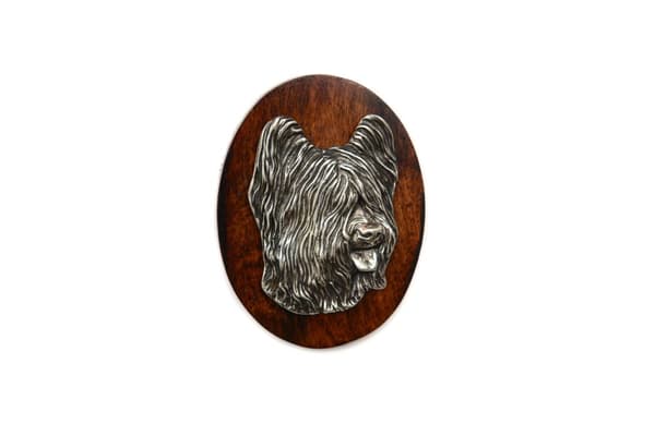French Shepherd Briard, Berger de Brie - hundeudstillingsbroche, løbsnummerklip, Art-Dog hundenål