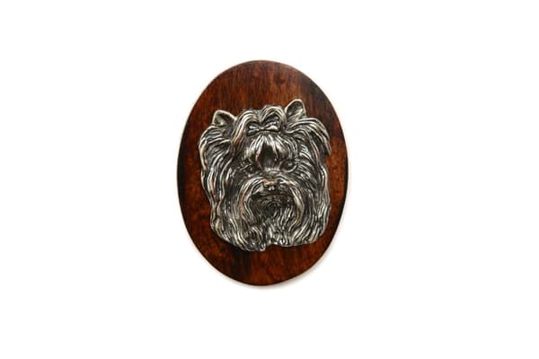 Yorkshire Terrier, York, York, Yorkie I - hundutställningsbrosch, startnummerklipp, Art-Dog hundnål