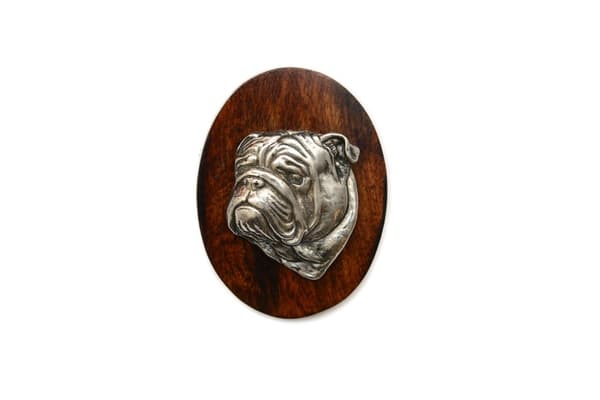 Engelsk Bulldog, Bulldog II - hundeudstillingsbroche, startnummer klip, Art-Dog hundenål