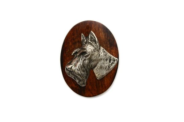 Skotlanninterrieri, Aberdeenterrieri I - koiranäyttelyn rintakoru, aloitusnumeroklipsi, Art-Dog koiranneula