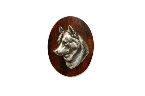 Siperianhusky, Siperianhusky - koiranäyttelyn rintakoru, aloitusnumeroklipsi, pinssi koiran kanssa by Art-Dog