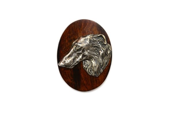 Venäläinen vinttikoira Borzoi, Borzoi, Barzoi - rintakoru koiranäyttelyyn, klipsi lähtönumeroon, pinssi koiran kanssa by Art-Dog