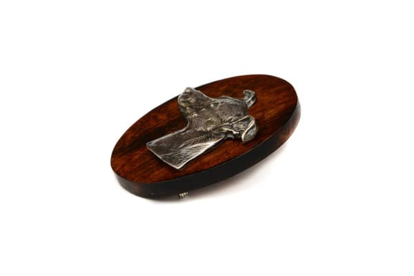Whippet, engelsk Greyhound - hundeudstillingsbroche, startnummer klip, nål med en hund af Art-Dog