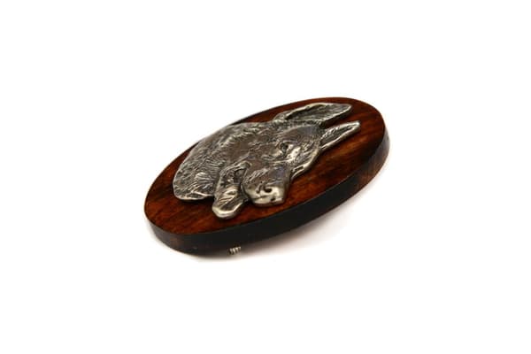 Beauceron French Shepherd - hundeudstillingsbroche, løbsnummerklip, Art-Dog hundenål