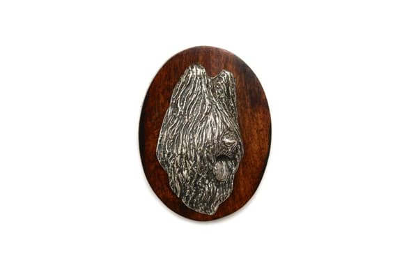 French Shepherd Briard, Berger de Brie II - hundeudstillingsbroche, løbsnummerklip, hundenål fra Art-Dog