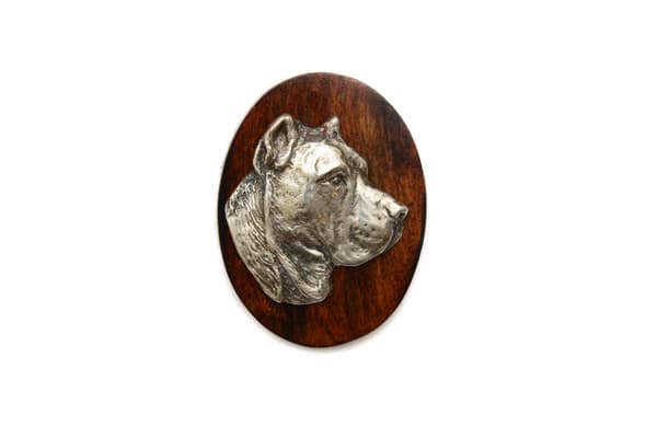 Presa Canario, Tanskandoggi - koiranäyttelyn rintakoru, kilpailunumeroklipsi, Art-Dog koiran pinni