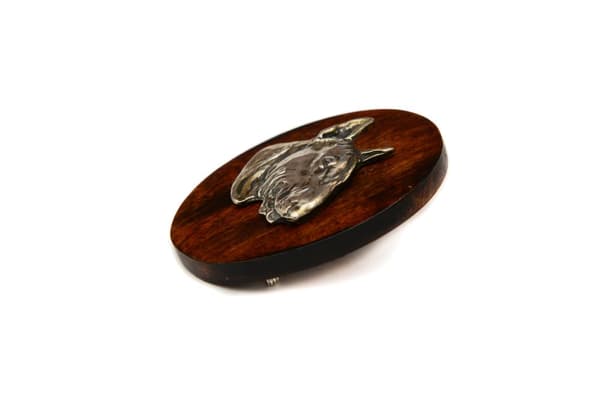 Bull terrier, Bull Terrier III - hundeudstillingsbroche, startnummer klip, nål med en hund af Art-Dog