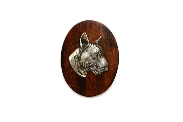 Bull terrier, Bull Terrier III - hundeudstillingsbroche, startnummer klip, nål med en hund af Art-Dog