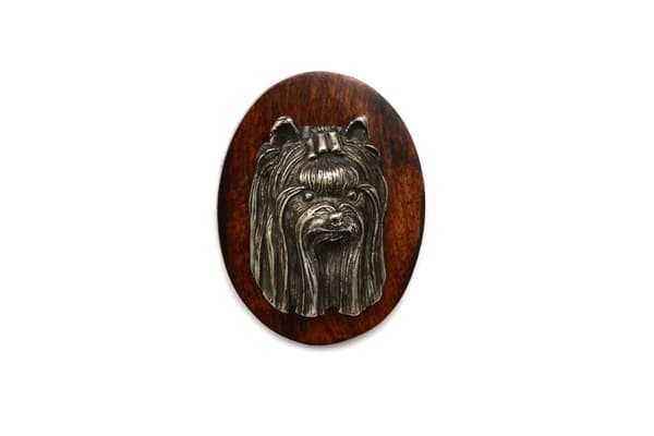 Yorkshire Terrier, York, York, Yorkie - hundeudstillingsbroche, løbsnummerklip, Art-Dog hundenål