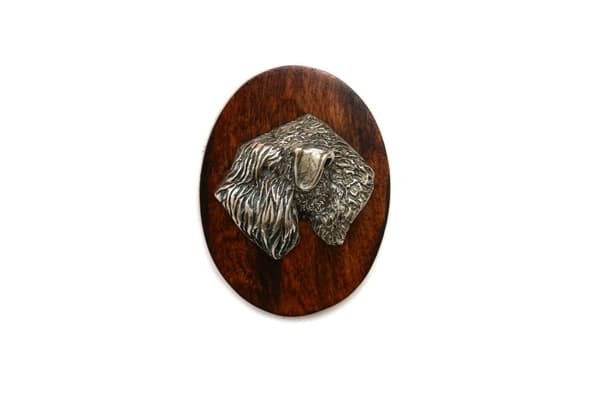 Irsk blød belagt wheaten terrier, Wheaten terrier - hundeudstillingsbroche, løbsnummer klip, Art-Dog hundenål