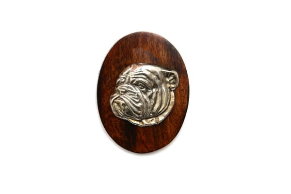 Engelsk Bulldog, Bulldog III - hundeudstillingsbroche, startnummer klip, Art-Dog hundenål
