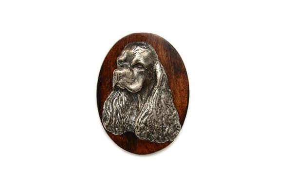Clumber Spaniel I - hundeudstillingsbroche, løbsnummer klip, Art-Dog hundenål