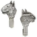 Miniatyrbillede 1 af 9: Bull terrier, Bull Terrier - broche med clips, startnummerholder, forsølvet nål til hundeudstillinger af Art-Dog