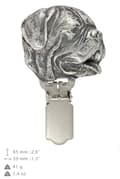 Miniatyrbillede 3 af 9: Bordeaux Dog, Dogue de Bordeaux, French Mastiff - broche med clips, startnummerholder, forsølvet hundeudstillingsnål af Art-Dog