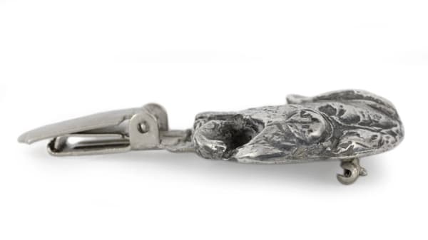 Bordeaux Dog, Dogue de Bordeaux, French Mastiff - broche med clips, startnummerholder, forsølvet hundeudstillingsnål af Art-Dog