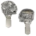 Miniatyrbillede 1 af 9: Bordeaux Dog, Dogue de Bordeaux, French Mastiff - broche med clips, startnummerholder, forsølvet hundeudstillingsnål af Art-Dog