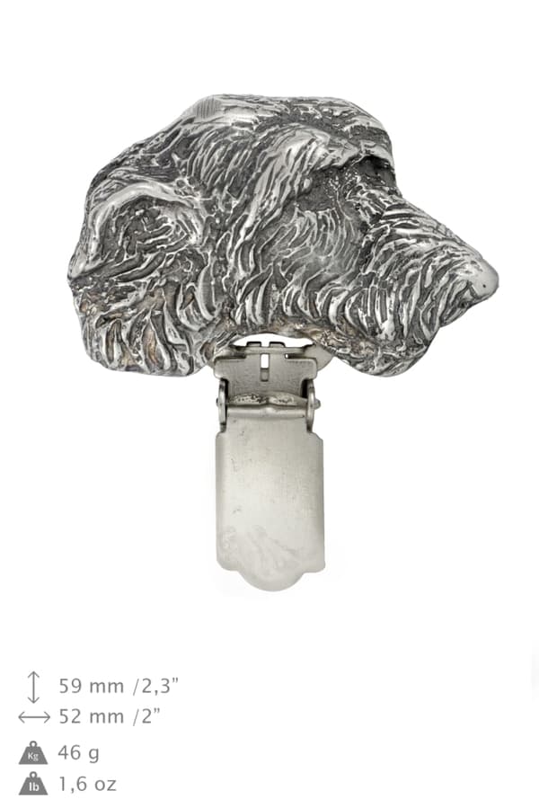 Irsk ulvehund, irsk ulvehund - broche med clips, startnummerholder, forsølvet nål til hundeudstillinger af Art-Dog