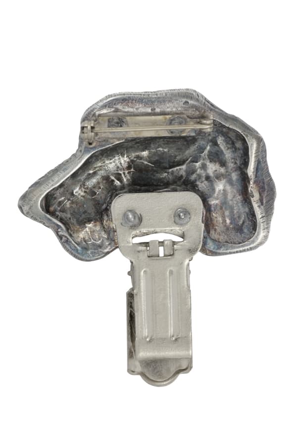 Irsk ulvehund, irsk ulvehund - broche med clips, startnummerholder, forsølvet nål til hundeudstillinger af Art-Dog