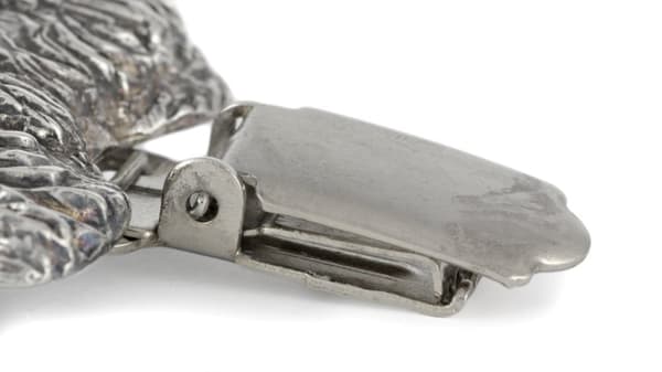 Irsk ulvehund, irsk ulvehund - broche med clips, startnummerholder, forsølvet nål til hundeudstillinger af Art-Dog