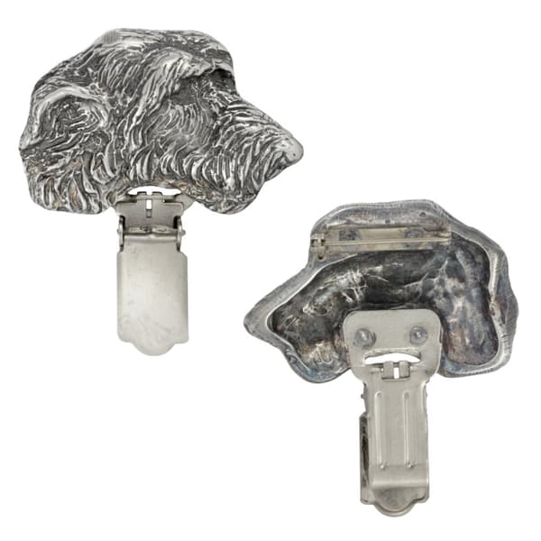 Irsk ulvehund, irsk ulvehund - broche med clips, startnummerholder, forsølvet nål til hundeudstillinger af Art-Dog