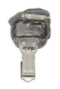 Miniatyrbillede 4 af 9: Pug, Pug, Carlin - broche med clips, startnummerholder, forsølvet nål til hundeudstillinger af Art-Dog