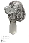 Miniatyrbillede 3 af 9: Engelsk Springer Spaniel - broche med clips, startnummerholder, forsølvet nål til hundeudstillinger af Art-Dog