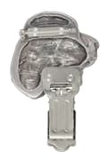 Miniatyrbillede 4 af 9: Engelsk Springer Spaniel - broche med clips, startnummerholder, forsølvet nål til hundeudstillinger af Art-Dog