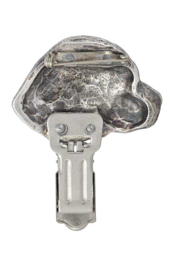 Labrador Retriever - broche med clips, startnummerholder, forsølvet nål til hundeudstillinger af Art-Dog