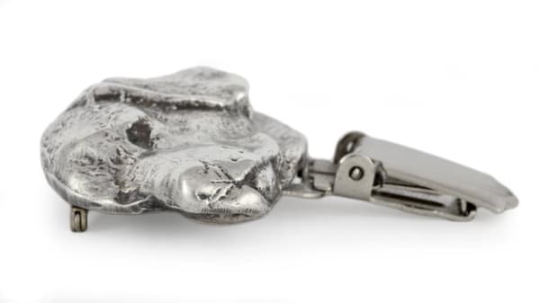 Labrador Retriever - broche med clips, startnummerholder, forsølvet nål til hundeudstillinger af Art-Dog