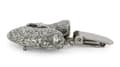 Miniatyrbillede 9 af 9: Bedlington Terrier, Rothbury Terrier - broche med clips, startnummerholder, forsølvet hundeudstillingsnål fra Art-Dog