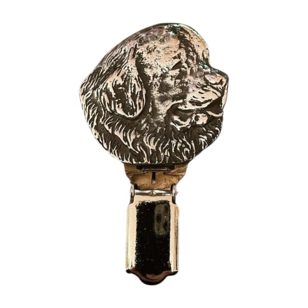 Newfoundland, Newfoundland, Wodołaz - broche med clips, startnummerholder, forsølvet nål til hundeudstillinger af Art-Dog
