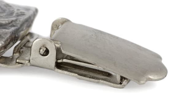 Fransk bulldog - broche med clips, startnummerholder, gave til hundeudstilling af Art-Dog