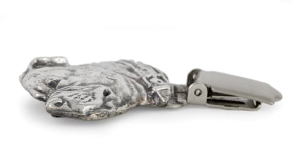 Staffordshire Bull Terrier, Staffik, Staffi - broche med clips, startnummerholder, gave til en hundeudstilling af Art-Dog