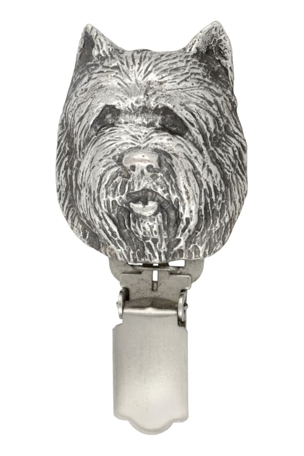 Cairn Terrier - broche med clips, startnummerholder, gave til hundeudstilling af Art-Dog