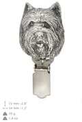Miniatyrbillede 4 af 10: Cairn Terrier - broche med clips, startnummerholder, gave til hundeudstilling af Art-Dog