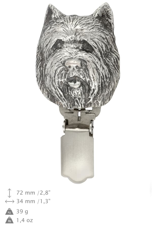 Cairn Terrier - broche med clips, startnummerholder, gave til hundeudstilling af Art-Dog