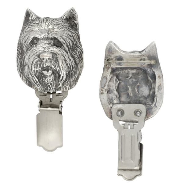 Cairn Terrier - broche med clips, startnummerholder, gave til hundeudstilling af Art-Dog