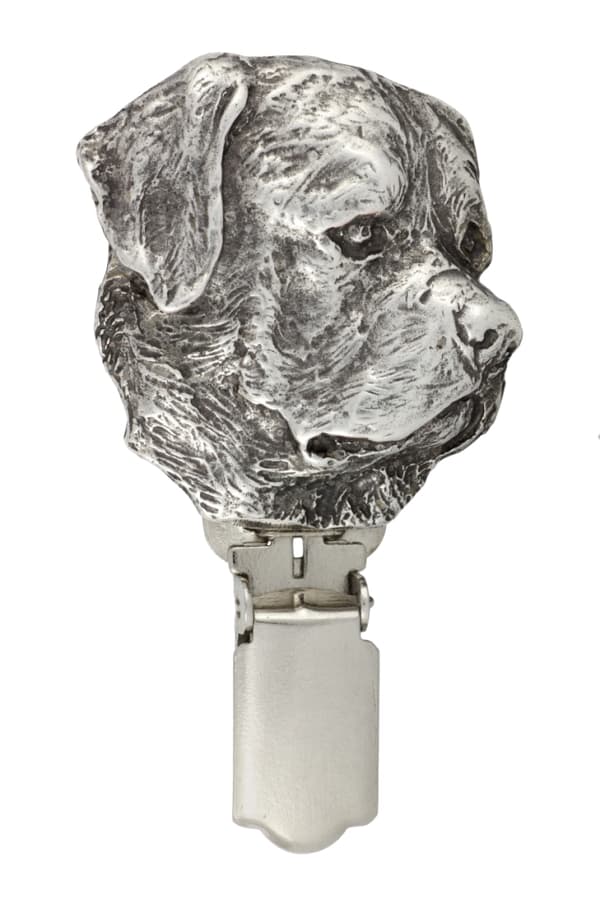 Rottweiler - rintakoru klipsillä, aloitusnumeron pidike, lahja koiranäyttelyyn Art-Dog
