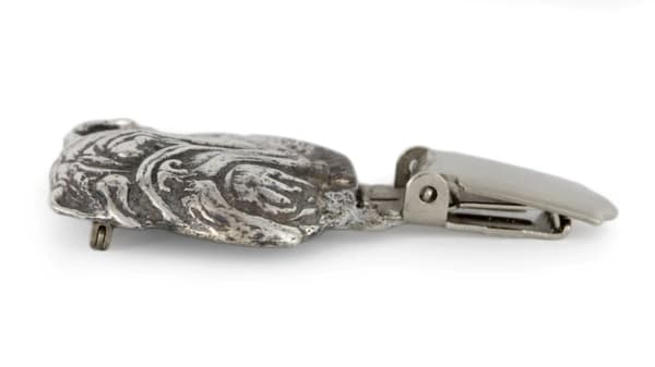 Engelsk bulldog, Bulldog - broche med clips, startnummerholder, gave til hundeudstilling af Art-Dog