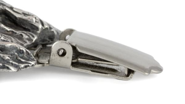 Hovawart - broche med clips, startnummerholder, gave til hundeudstilling af Art-Dog