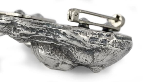 Hovawart - broche med clips, startnummerholder, gave til hundeudstilling af Art-Dog