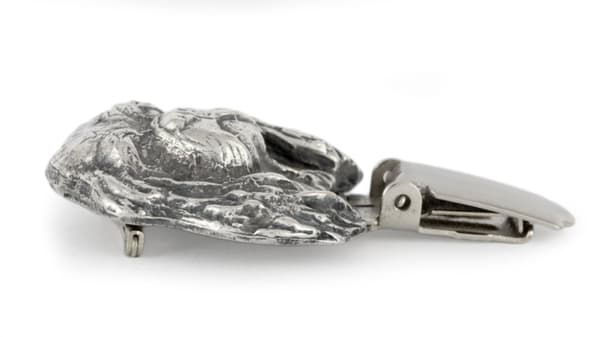 Hovawart - broche med clips, startnummerholder, gave til hundeudstilling af Art-Dog