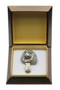Miniatyrbillede 2 af 10: Hovawart - broche med clips, startnummerholder, gave til hundeudstilling af Art-Dog