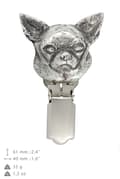 Miniatyrbillede 4 af 10: Korthåret Chihuahua I - broche med clips, startnummerholder, gave til hundeudstilling af Art-Dog