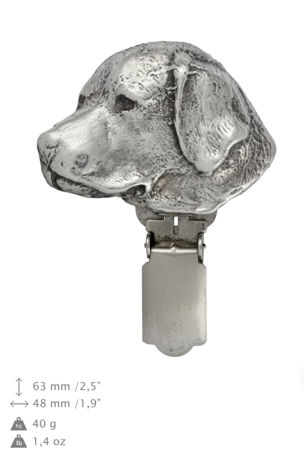 Labrador Retriever - brosch med klämma, startnummerhållare, present till hundutställning av Art-Dog
