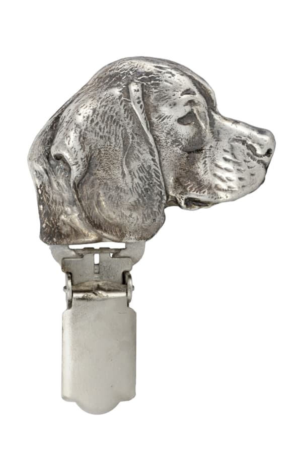 Beagle - rintakoru klipsillä, lähtönumeron pidike, lahja koiranäyttelyyn Art-Dogilta