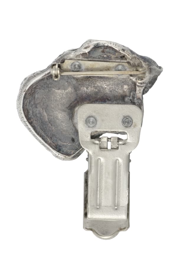 Schnauzer, Schnauzer I - broche med clips, startnummerholder, gave til hundeudstilling af Art-Dog